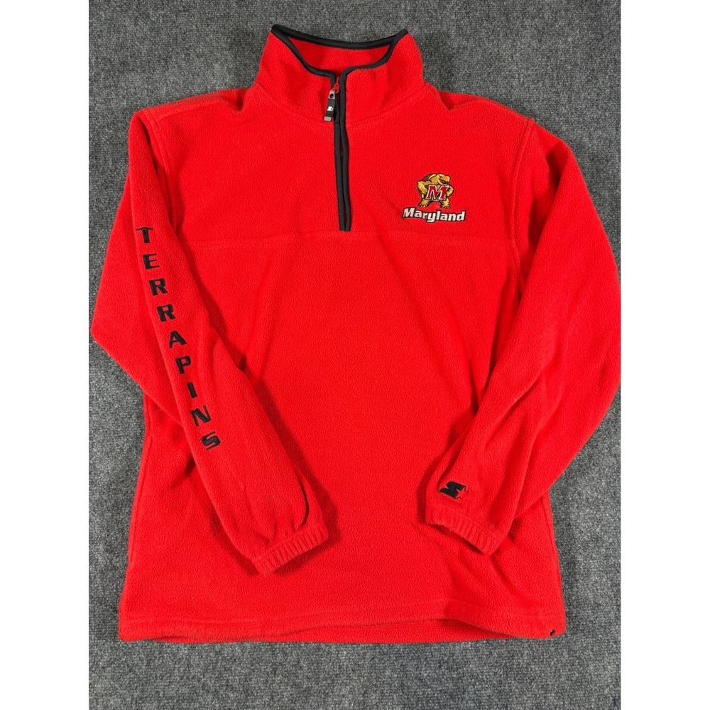 Vintage Maryland Terrapins Sweater‎ Large Starter Fleece Pullover Sweatshirt Zip